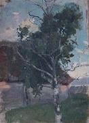 Paul Raud Etude with a birch Spain oil painting artist